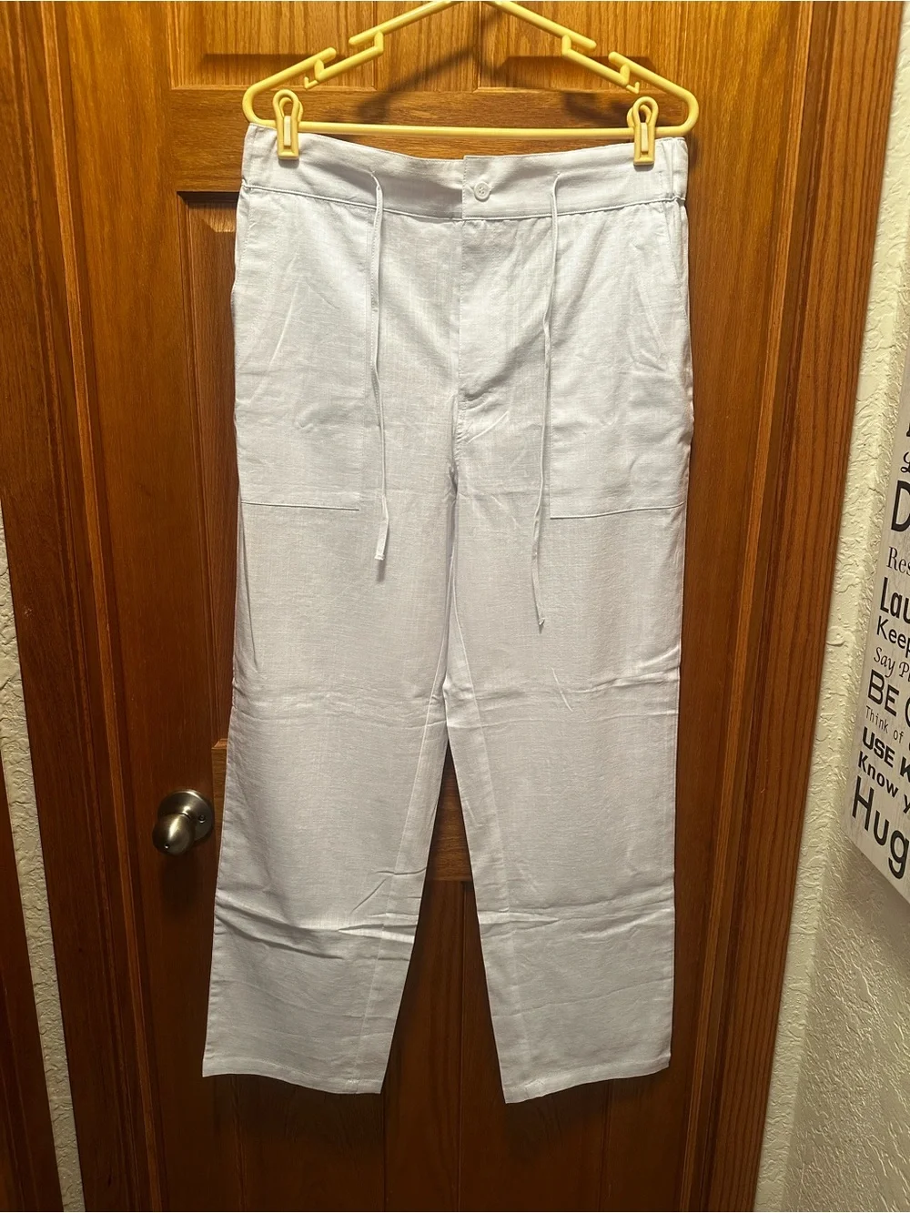Psalter Men's Lightweight White Drawstring Pants sz.L